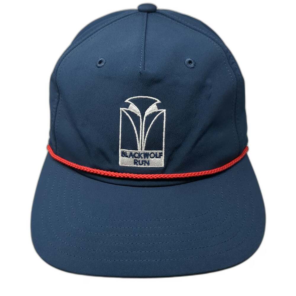 Adidas 5 Panel Blue One Size Hat Blackwolf Run Golf Rope Snapback Performance